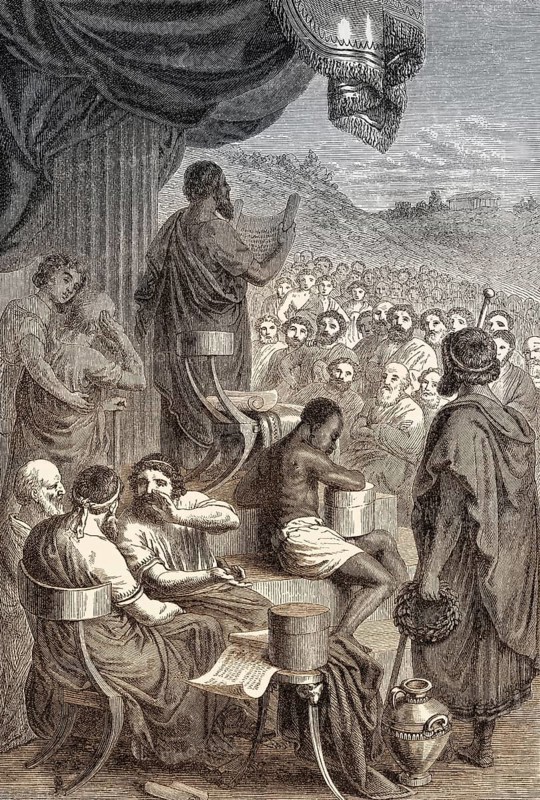 Herodotus reads out his stories, classical Greek author