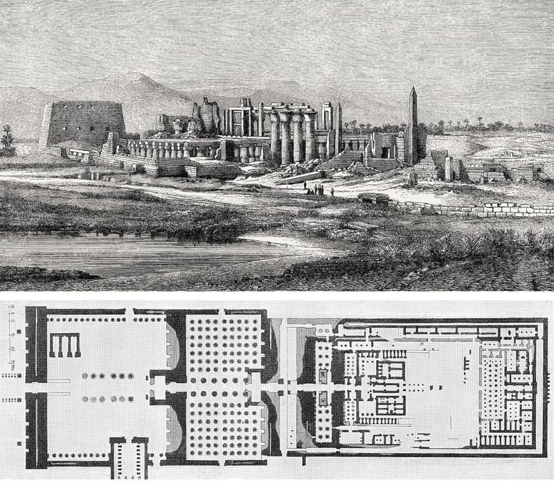 Karnak Temple Complex, near Luxor, Egypt, 19th century, Africa