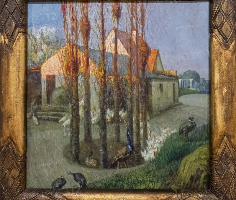 Aus de la meva quinta, Atilio Boveri, 1923, oil on wood, pollensa museum, Majorca, Balearic Islands, Spain, Europe