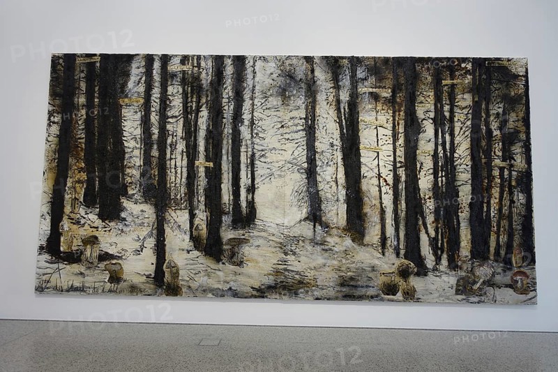 Würth Museum 2, Painting of a gloomy winter forest with strong contrasts, Carmen Würth Forum, Gaisbach, Künzelsau, Baden-Württemberg, Germany, Europe