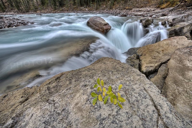 Sunwapta Waterfall Alberta Canada blurred water fall
