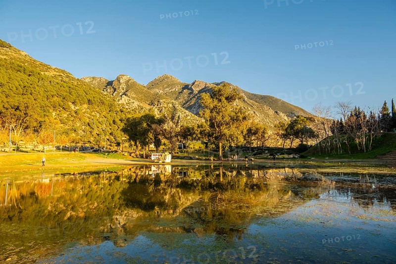 Beautiful view of lake and mountains - Park Sidi Abdelhamid in Chefchaouen in Morocco