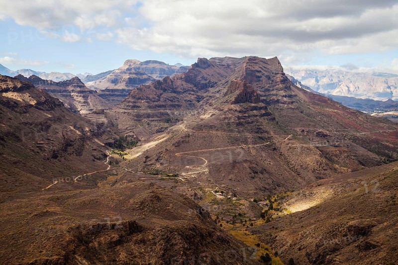 Mountain landscape on Gran Canaria island Spain, between Maspalomas and San Bartolomé de Tirajana (coordinates 27.81304, -15.582028), Spain, Europe