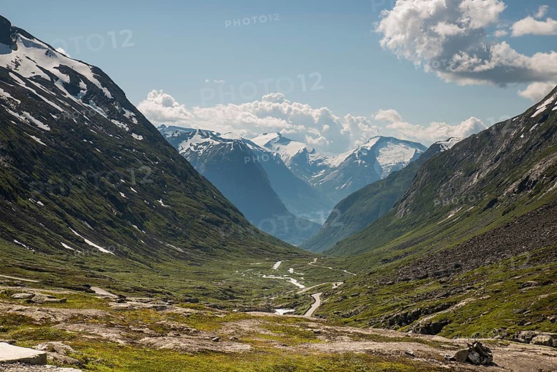 Gamle strynefjellsvegen one of the most beautifull auto roads in norway with snow in summer