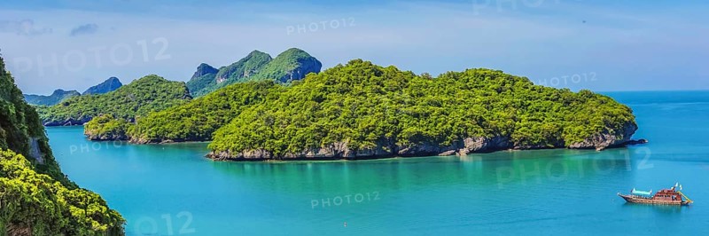 Angthong national marine park, koh Samui, Suratthani, Thailand. Asia. Web banner in panoramic view