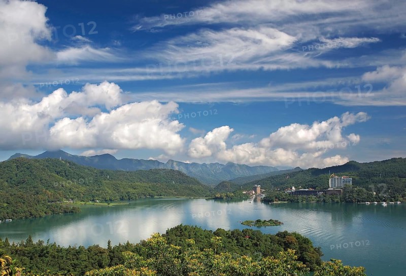 A partial view of the beautiful Sun Moon Lake in central Taiwan