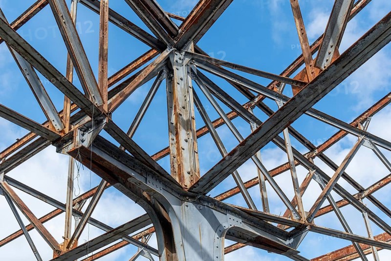 Old rusted iron roof construction