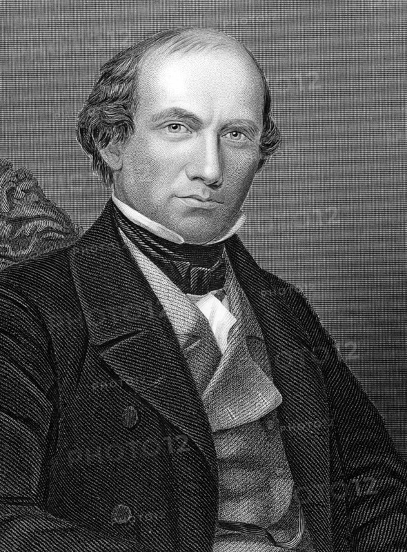 Eben Norton Horsford (1818-1893) on egnraving from 1800s. American scientist. Published by W.Mackenzie