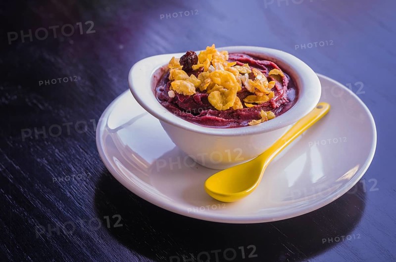 Acai bowl with granola. Typical Brazilian food
