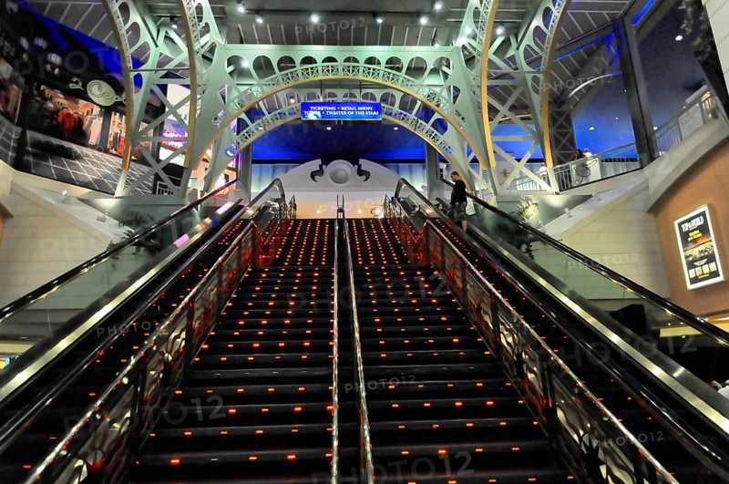 Las Vegas, Nevada, USA, North America, Staircase with elaborate, modern lighting system, Las Vegas Strip, North America
