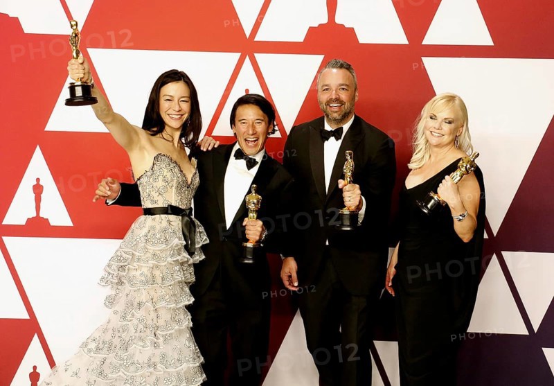 Elizabeth Chai Vasarhelyi, Jimmy Chin, Evan Hayes and Shannon Dill at the 91st Annual Academy Awards, Press Room held at the Loews Hotel in Hollywood, USA on February 24, 2019