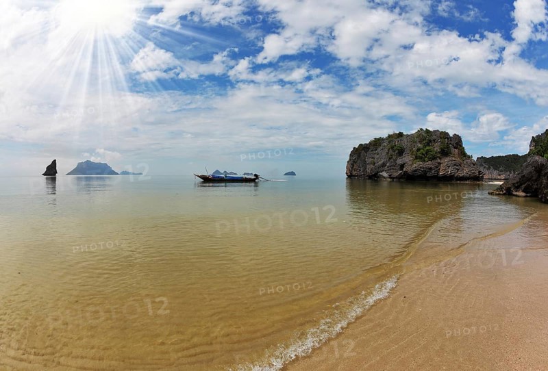 Shallow beautiful beach a small island in the Gulf of Thailand