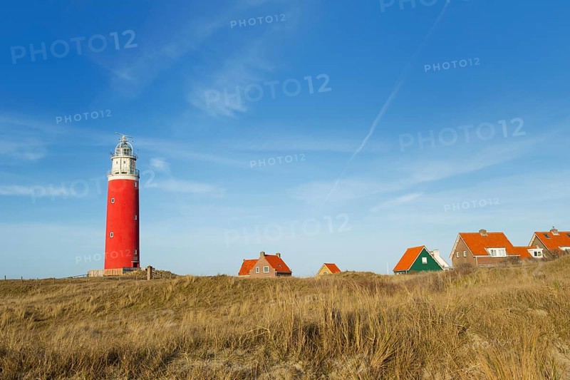Red lighthouse at the Dutch island Texel