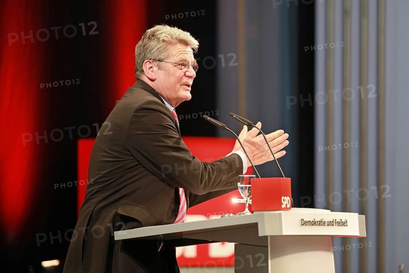 Joachim Gauck during his speech at the SPD event