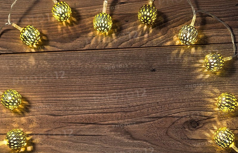 The photo shows a wooden background with free space for text messages