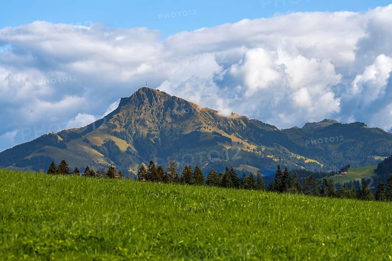 View to the Kitzbüheler Horn mountain in the alps of Austria
