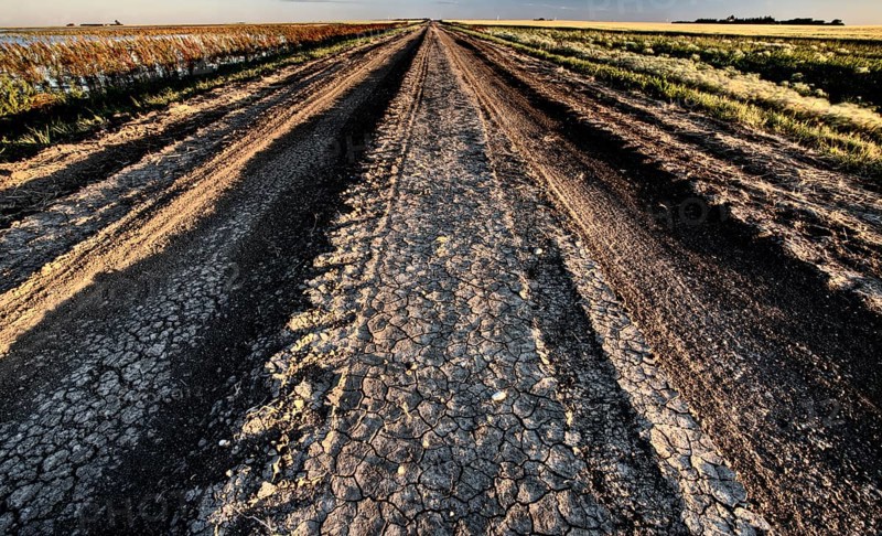 Prairie Road Storm Clouds Saskatchewan Canada field