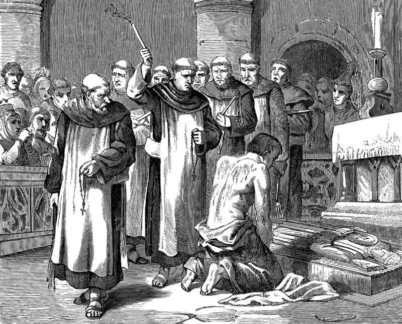 Flagellation of Henry II, or Henry Plantagenet, 1133, 1189, King of England