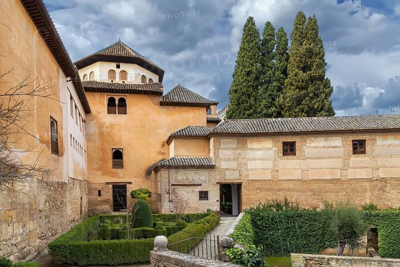 Courtyard in Alhambra palace, Granada, Spain, Europe