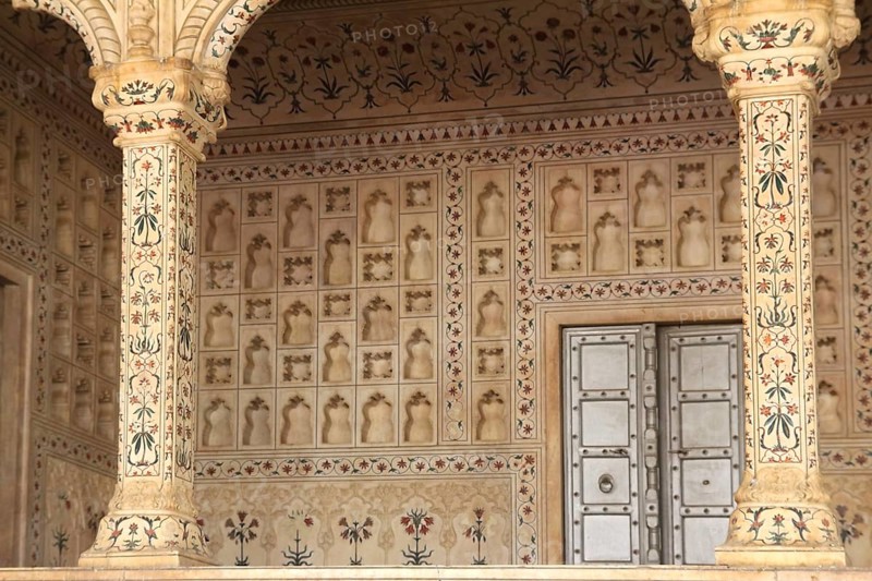 Place of Raja in red Agra Fort palace