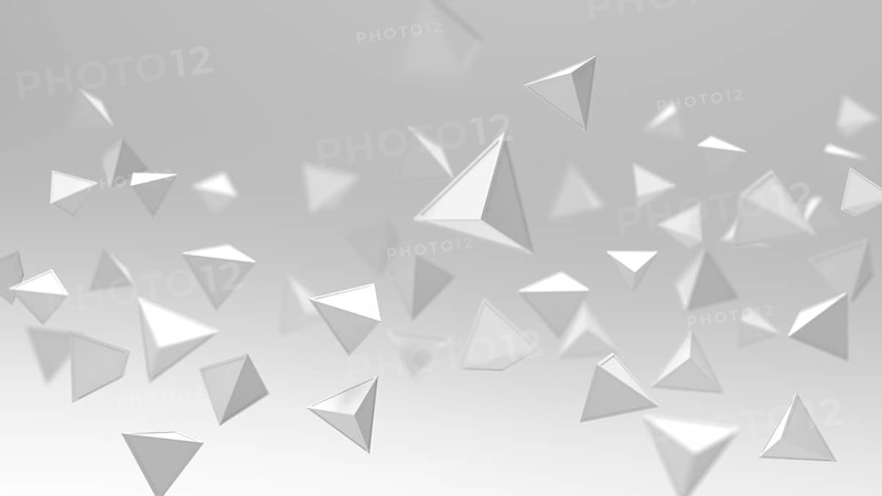 3d rendering of triangle geometric shapes, abstract high key and selected focus background
