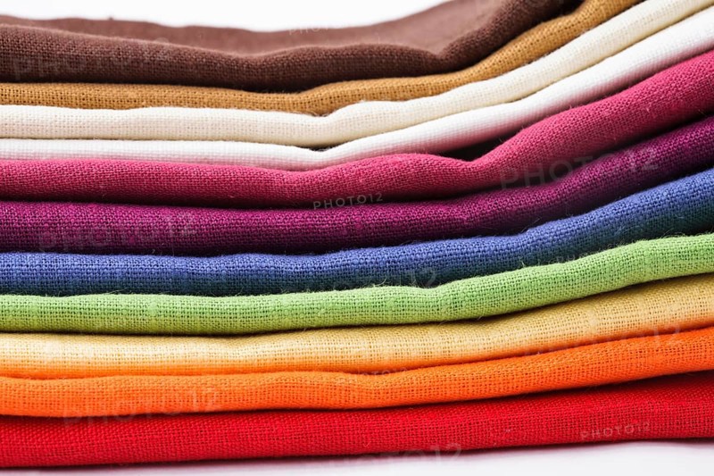 Colourful flax texrile heap for a tableware