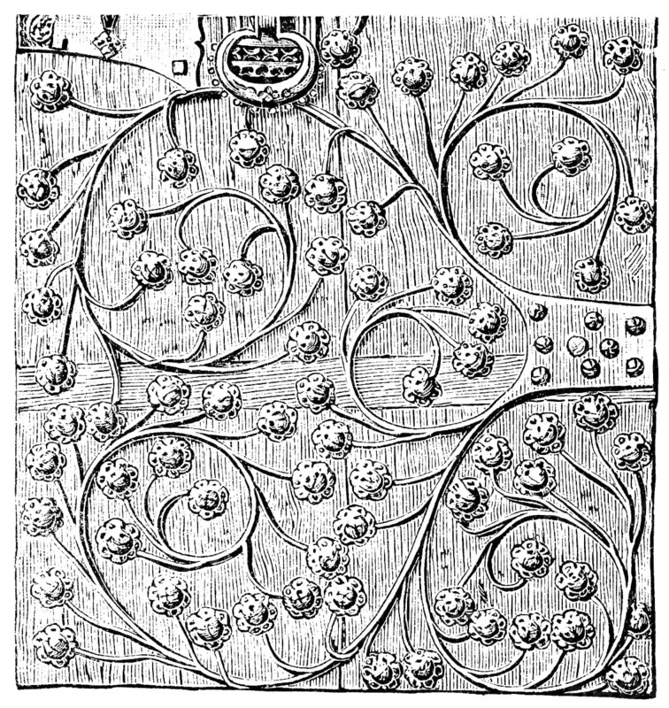 Door Fittings, Germany, circa in 1400. Publication of the book Meyers Konversations-Lexikon, Volume 7, Leipzig, 1910, Europe