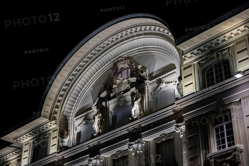 Beautiful Illuminated Swiss National Bank at Night in City of Bern, Bern Canton, Switzerland, Europe