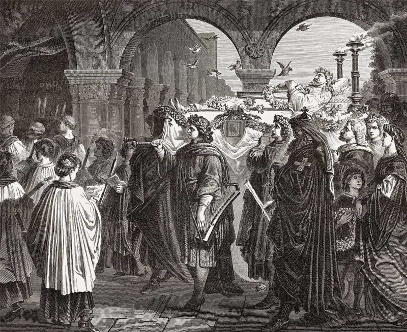 Burial of Walther von der Vogelweide, c. 1170 – c. 1230, a Middle High German Minnesänger
