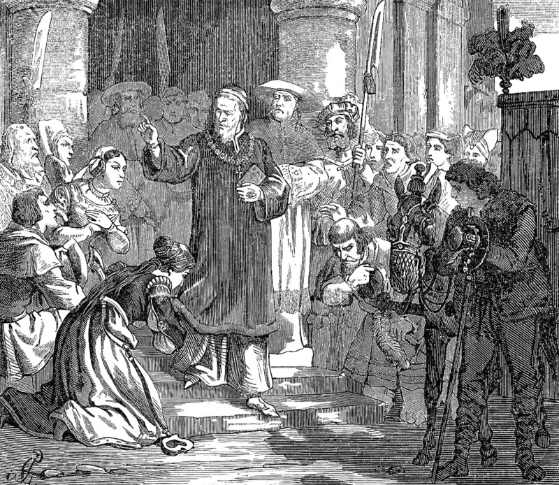 Pope Gregory VI leaving Avignon, Pope from 1 May 1045 until his abdication at the Council of Sutri on 20 December 1046