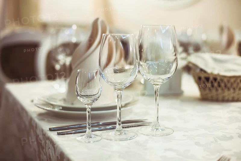 Restaurant serving on the table close up