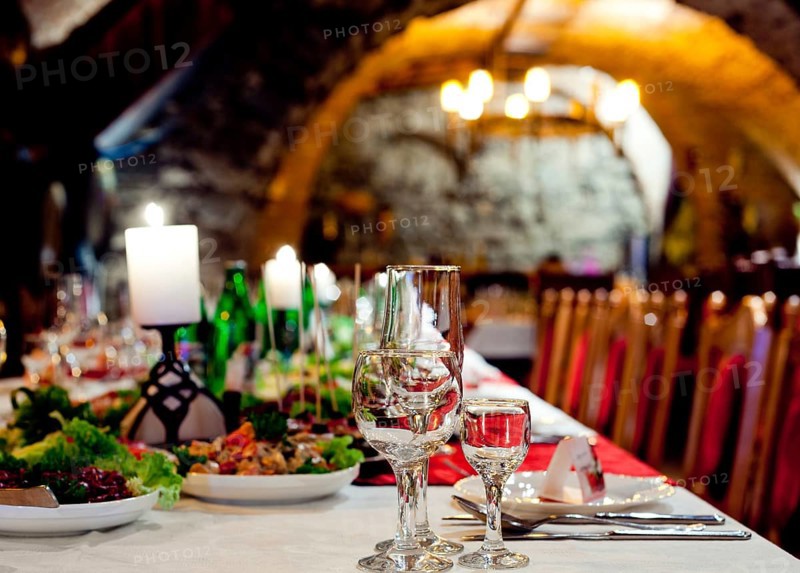 Restourant's table prepared for celebrating event