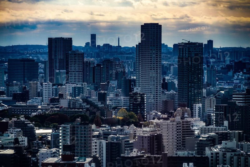 Tokyo skyline seen from the Tokyo Tower Observatory. Shooting Location: Tokyo metropolitan area