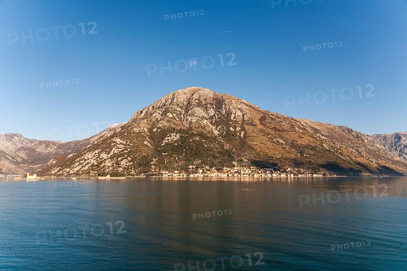 View of the town of Perast, Bay of Kotor, Montenegro, Europe
