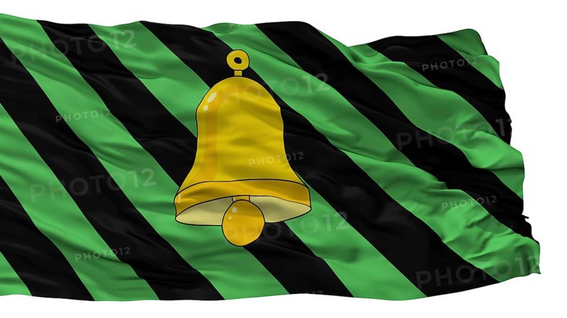 Buda Kasalova City Flag, Country Belarus, Isolated On White Background