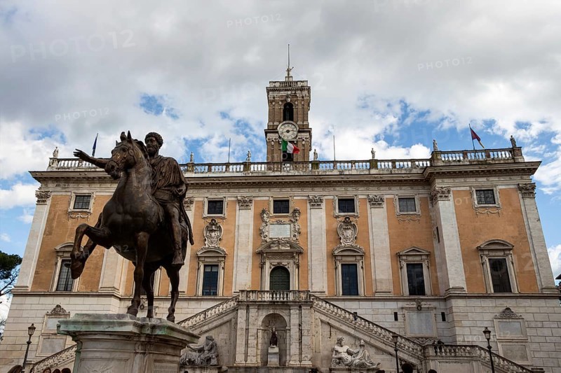 Italy, Rome. Rome. Piazza del Campidoglio. Marcus Aurelius Statue Austria, Europe