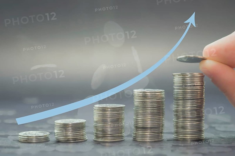 Great concept of savings, economy, pile of coins