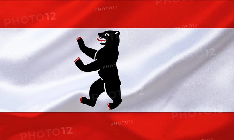 The flag of Berlin, capital of the Federal Republic of Germany, Europe, EU, Studio