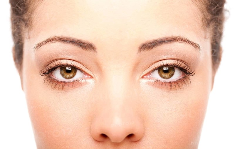 Beautiful female eyes as windows to the soul on face with fair skin, health concept, isolated, New York, USA, North America