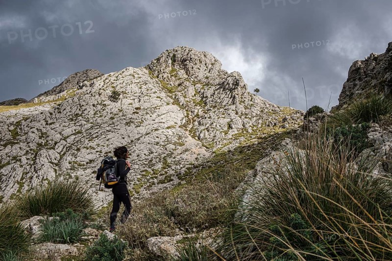 Ascending to Serra Des Teixos, Escorca, Majorca, Balearic Islands, Spain, Europe