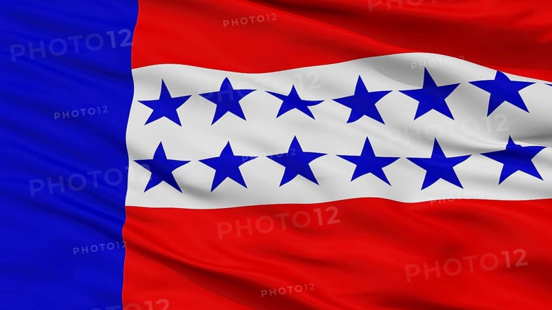 Tuamotu Islands City Flag, Country French Polynesia, Closeup View