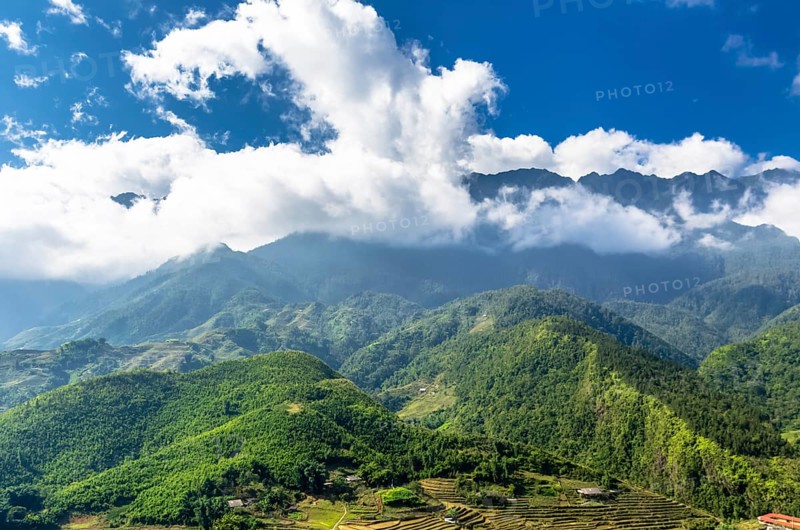 Amazing view on mountain in Sapa village, Vietnam, Asia