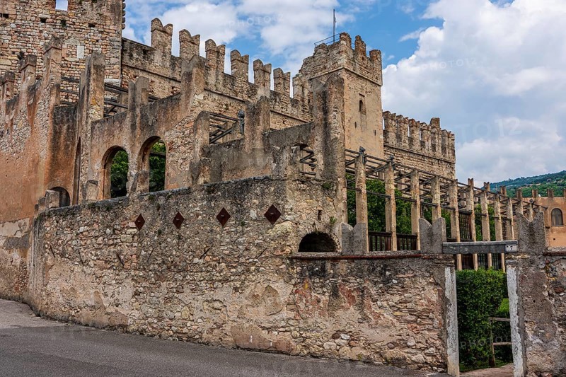 View of Scaliger Castle near Torri del Benaco in Italy