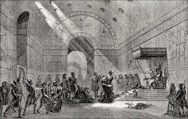 Hebrew captives brought before the king of the Neo-Assyrian Empire, 5th century BC
