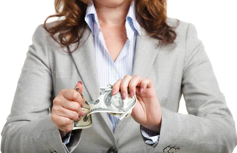 Financial crisis. Business concept with dollars
