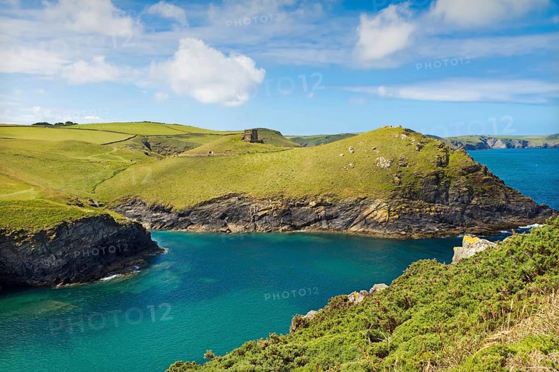 Cove near Port Quin with deep blue sea, Cornwall, UK