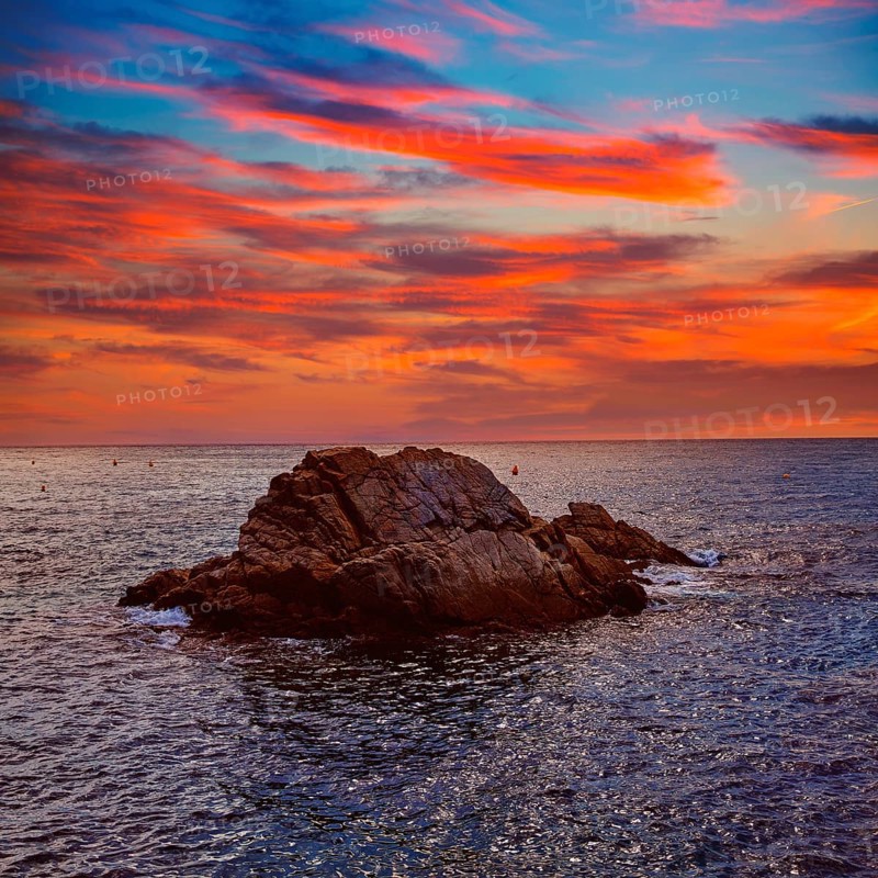 Lloret de Mar beach sunrise in costa Brava of Catalonia spain