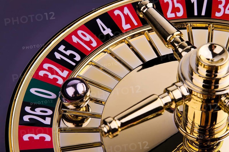 Cylinder of a roulette game of chance with ball Austria