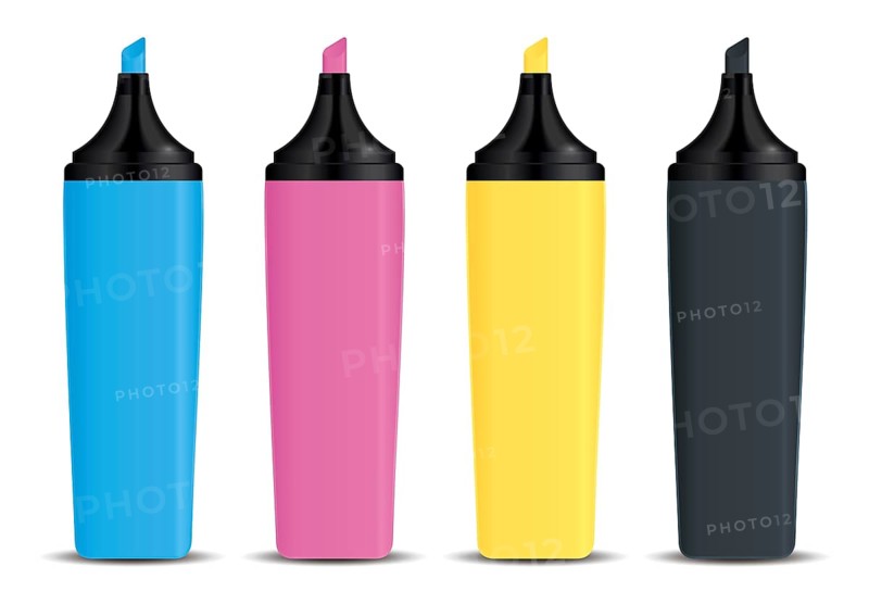 An image of four nice CMYK marker