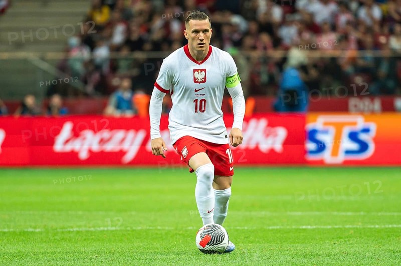 WARSAW, POLAND - JUNE 7, 2024: Friendly soccer match Poland - Ukraine 3:1. In action Piotr Zielinski.